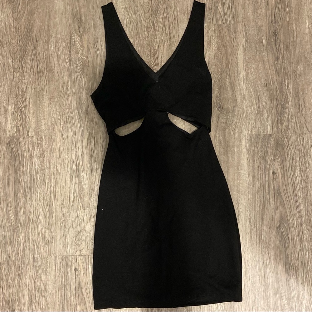 ASTR the Label black cut-out bodycon mini dress medium